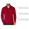 image:imageCOOFANDY Mens Quarter Zip Up Pullover Lightweight Mock Neck Sweatshirt Casual Long Sleeve Polo ShirtDark Red