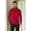 image:imageCOOFANDY Mens Quarter Zip Up Pullover Lightweight Mock Neck Sweatshirt Casual Long Sleeve Polo ShirtDark Red