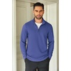image:imageCOOFANDY Mens Quarter Zip Up Pullover Lightweight Mock Neck Sweatshirt Casual Long Sleeve Polo ShirtDenim Blue