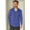 image:imageCOOFANDY Mens Quarter Zip Up Pullover Lightweight Mock Neck Sweatshirt Casual Long Sleeve Polo ShirtDenim Blue