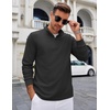 image:imageCOOFANDY Mens Quarter Zip Up Pullover Lightweight Mock Neck Sweatshirt Casual Long Sleeve Polo ShirtDrak Grey