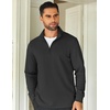 image:imageCOOFANDY Mens Quarter Zip Up Pullover Lightweight Mock Neck Sweatshirt Casual Long Sleeve Polo ShirtDrak Grey