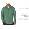 image:imageCOOFANDY Mens Quarter Zip Up Pullover Lightweight Mock Neck Sweatshirt Casual Long Sleeve Polo ShirtGreen