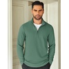 image:imageCOOFANDY Mens Quarter Zip Up Pullover Lightweight Mock Neck Sweatshirt Casual Long Sleeve Polo ShirtGreen