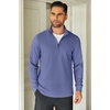 image:imageCOOFANDY Mens Quarter Zip Up Pullover Lightweight Mock Neck Sweatshirt Casual Long Sleeve Polo ShirtGrey Blue