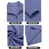 image:imageCOOFANDY Mens Quarter Zip Up Pullover Lightweight Mock Neck Sweatshirt Casual Long Sleeve Polo ShirtGrey Blue