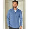 image:imageCOOFANDY Mens Quarter Zip Up Pullover Lightweight Mock Neck Sweatshirt Casual Long Sleeve Polo ShirtLight Blue