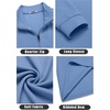 image:imageCOOFANDY Mens Quarter Zip Up Pullover Lightweight Mock Neck Sweatshirt Casual Long Sleeve Polo ShirtLight Blue