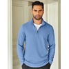 image:imageCOOFANDY Mens Quarter Zip Up Pullover Lightweight Mock Neck Sweatshirt Casual Long Sleeve Polo ShirtLight Blue