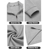 image:imageCOOFANDY Mens Quarter Zip Up Pullover Lightweight Mock Neck Sweatshirt Casual Long Sleeve Polo ShirtLight Grey