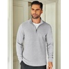 image:imageCOOFANDY Mens Quarter Zip Up Pullover Lightweight Mock Neck Sweatshirt Casual Long Sleeve Polo ShirtLight Grey