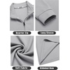 image:imageCOOFANDY Mens Quarter Zip Up Pullover Lightweight Mock Neck Sweatshirt Casual Long Sleeve Polo ShirtPale Grey