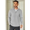image:imageCOOFANDY Mens Quarter Zip Up Pullover Lightweight Mock Neck Sweatshirt Casual Long Sleeve Polo ShirtPale Grey