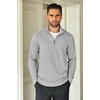 image:imageCOOFANDY Mens Quarter Zip Up Pullover Lightweight Mock Neck Sweatshirt Casual Long Sleeve Polo ShirtPale Grey