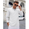 image:imageCOOFANDY Mens Quarter Zip Up Pullover Lightweight Mock Neck Sweatshirt Casual Long Sleeve Polo ShirtWhite