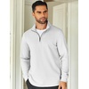 image:imageCOOFANDY Mens Quarter Zip Up Pullover Lightweight Mock Neck Sweatshirt Casual Long Sleeve Polo ShirtWhite