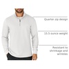 image:imageCOOFANDY Mens Quarter Zip Up Pullover Lightweight Mock Neck Sweatshirt Casual Long Sleeve Polo ShirtWhite