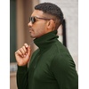 image:imageCOOFANDY Mens Quarter Zip Up Pullover Mock Neck Long Sleeve Sweater Casual Corduroy Polo SweatshirtArmy Green