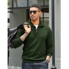 image:imageCOOFANDY Mens Quarter Zip Up Pullover Mock Neck Long Sleeve Sweater Casual Corduroy Polo SweatshirtArmy Green