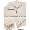 image:imageCOOFANDY Mens Quarter Zip Up Pullover Mock Neck Long Sleeve Sweater Casual Corduroy Polo SweatshirtBeige