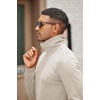 image:imageCOOFANDY Mens Quarter Zip Up Pullover Mock Neck Long Sleeve Sweater Casual Corduroy Polo SweatshirtBeige