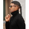 image:imageCOOFANDY Mens Quarter Zip Up Pullover Mock Neck Long Sleeve Sweater Casual Corduroy Polo SweatshirtBlack