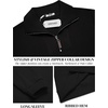 image:imageCOOFANDY Mens Quarter Zip Up Pullover Mock Neck Long Sleeve Sweater Casual Corduroy Polo SweatshirtBlack
