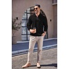 image:imageCOOFANDY Mens Quarter Zip Up Pullover Mock Neck Long Sleeve Sweater Casual Corduroy Polo SweatshirtBlack