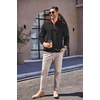 image:imageCOOFANDY Mens Quarter Zip Up Pullover Mock Neck Long Sleeve Sweater Casual Corduroy Polo SweatshirtBlack With Brown Collar