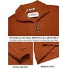 image:imageCOOFANDY Mens Quarter Zip Up Pullover Mock Neck Long Sleeve Sweater Casual Corduroy Polo SweatshirtCaramel Brown