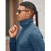 image:imageCOOFANDY Mens Quarter Zip Up Pullover Mock Neck Long Sleeve Sweater Casual Corduroy Polo SweatshirtDark Blue