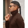 image:imageCOOFANDY Mens Quarter Zip Up Pullover Mock Neck Long Sleeve Sweater Casual Corduroy Polo SweatshirtDark Brown