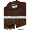 image:imageCOOFANDY Mens Quarter Zip Up Pullover Mock Neck Long Sleeve Sweater Casual Corduroy Polo SweatshirtDark Brown