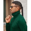 image:imageCOOFANDY Mens Quarter Zip Up Pullover Mock Neck Long Sleeve Sweater Casual Corduroy Polo SweatshirtDark Green