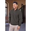 image:imageCOOFANDY Mens Quarter Zip Up Pullover Mock Neck Long Sleeve Sweater Casual Corduroy Polo SweatshirtDark Grey
