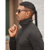 image:imageCOOFANDY Mens Quarter Zip Up Pullover Mock Neck Long Sleeve Sweater Casual Corduroy Polo SweatshirtDark Grey