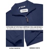image:imageCOOFANDY Mens Quarter Zip Up Pullover Mock Neck Long Sleeve Sweater Casual Corduroy Polo SweatshirtDeep Blue
