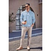 image:imageCOOFANDY Mens Quarter Zip Up Pullover Mock Neck Long Sleeve Sweater Casual Corduroy Polo SweatshirtDenim Blue
