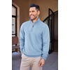 image:imageCOOFANDY Mens Quarter Zip Up Pullover Mock Neck Long Sleeve Sweater Casual Corduroy Polo SweatshirtDenim Blue