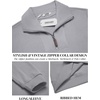 image:imageCOOFANDY Mens Quarter Zip Up Pullover Mock Neck Long Sleeve Sweater Casual Corduroy Polo SweatshirtGrey