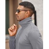 image:imageCOOFANDY Mens Quarter Zip Up Pullover Mock Neck Long Sleeve Sweater Casual Corduroy Polo SweatshirtGrey