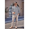 image:imageCOOFANDY Mens Quarter Zip Up Pullover Mock Neck Long Sleeve Sweater Casual Corduroy Polo SweatshirtGrey