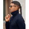 image:imageCOOFANDY Mens Quarter Zip Up Pullover Mock Neck Long Sleeve Sweater Casual Corduroy Polo SweatshirtNavy Blue