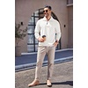 image:imageCOOFANDY Mens Quarter Zip Up Pullover Mock Neck Long Sleeve Sweater Casual Corduroy Polo SweatshirtWhite
