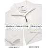 image:imageCOOFANDY Mens Quarter Zip Up Pullover Mock Neck Long Sleeve Sweater Casual Corduroy Polo SweatshirtWhite