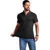 image:imageCOOFANDY Mens Ribbed Polo Shirts Short Sleeve V Neck Slim Fit Polo TShirt Casual Summer Collared Golf ShirtAblack