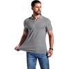 image:imageCOOFANDY Mens Ribbed Polo Shirts Short Sleeve V Neck Slim Fit Polo TShirt Casual Summer Collared Golf ShirtGray