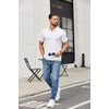image:imageCOOFANDY Mens Ribbed Polo Shirts Short Sleeve V Neck Slim Fit Polo TShirt Casual Summer Collared Golf ShirtWhite