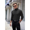 image:imageCOOFANDY Mens Ribbed Turtleneck Sweater Casual Basic Long Sleeve Knitted Pullover SweaterAblack