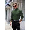 image:imageCOOFANDY Mens Ribbed Turtleneck Sweater Casual Basic Long Sleeve Knitted Pullover SweaterArmy Green